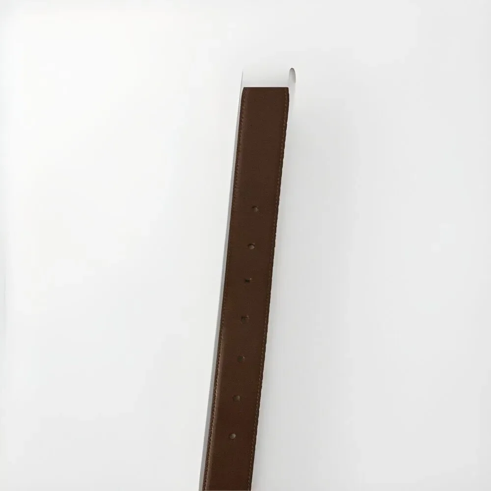 Perry‎ Ellis Men’s Dress Belt Black/Brown 35/90 Reversible Logo Metal Buckle